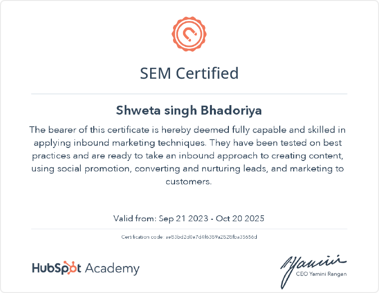 Search Engine Marketing Certification